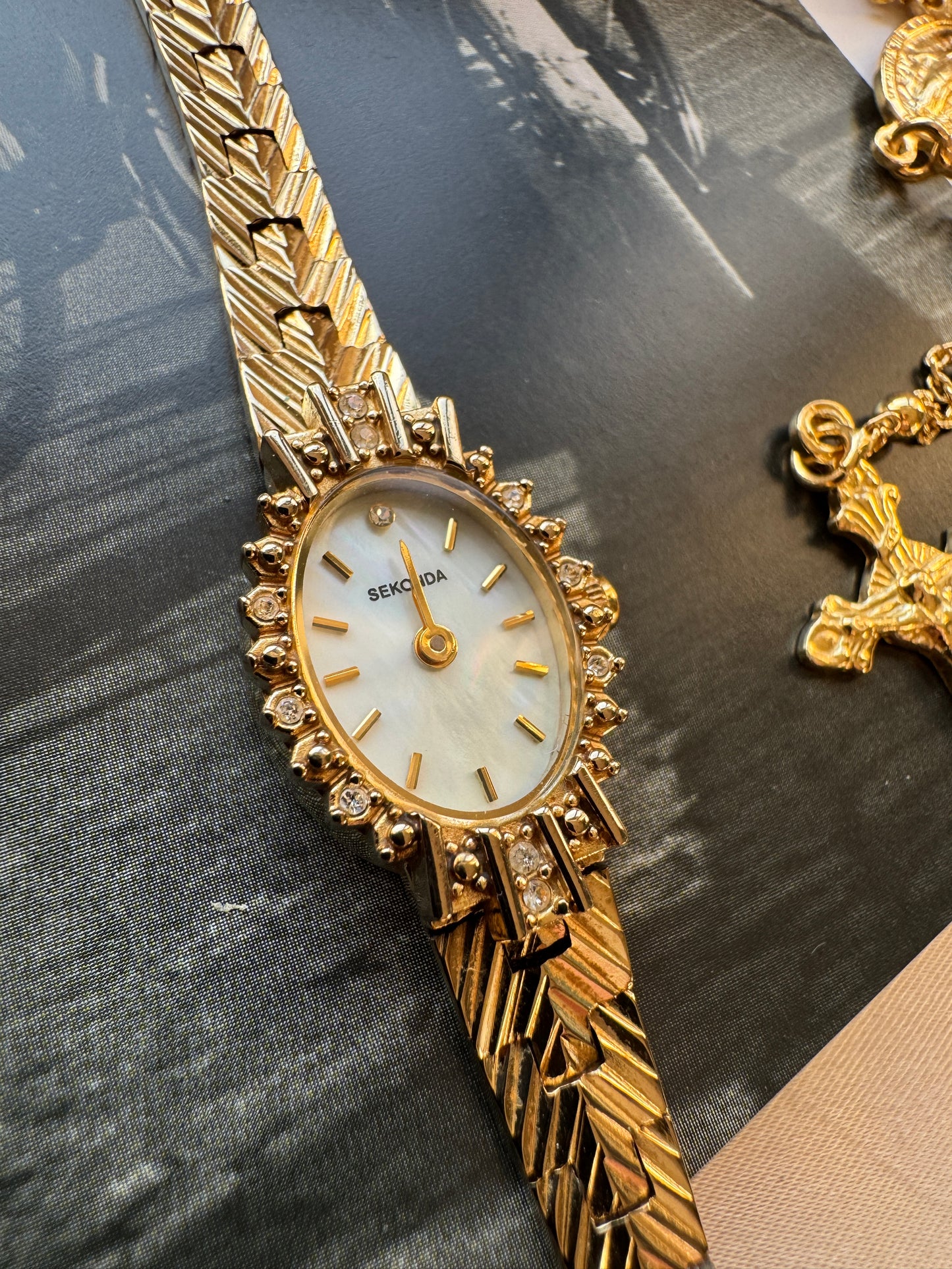 Seiko pearl dial watch