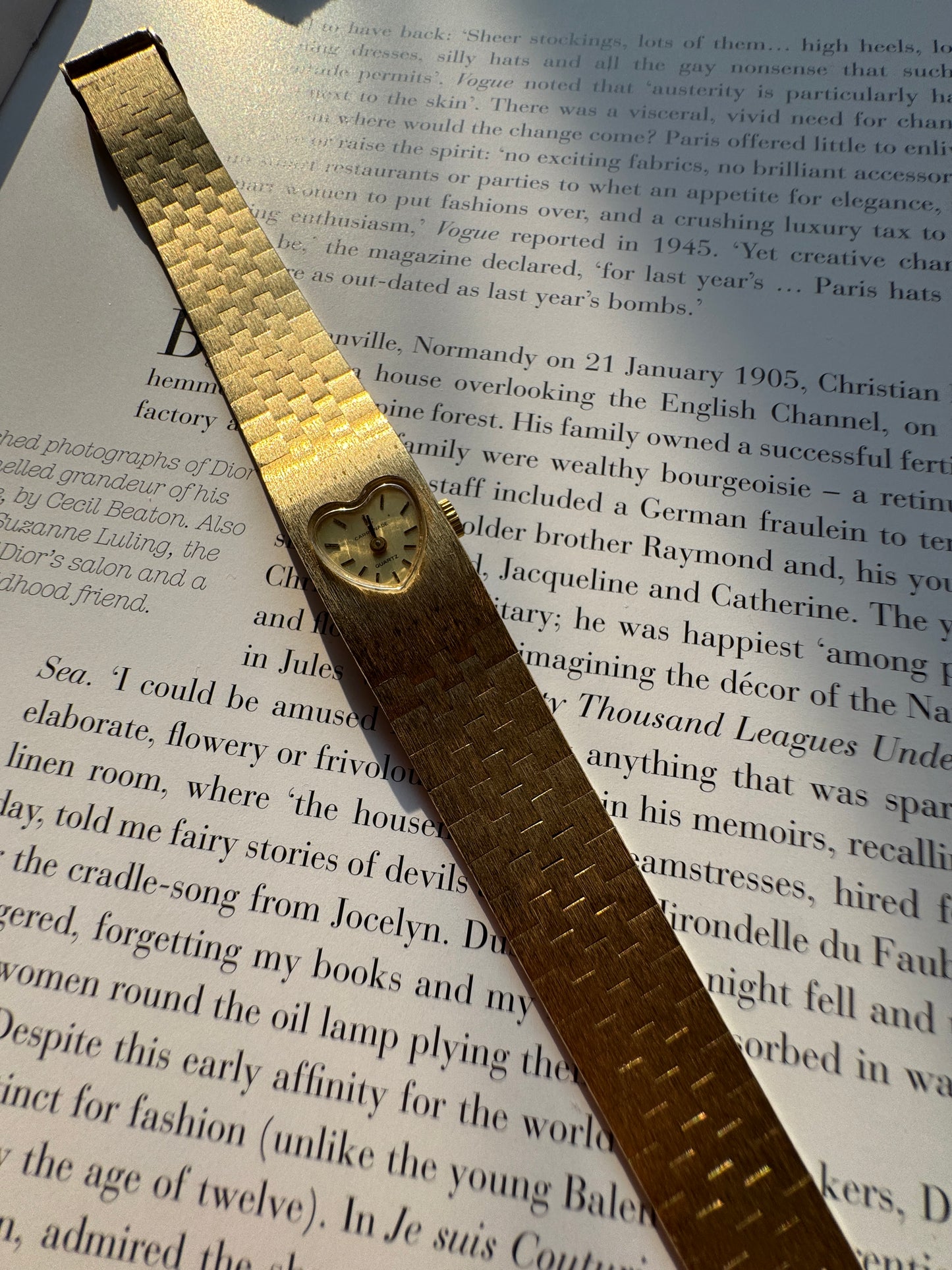 Gold toned heart watch
