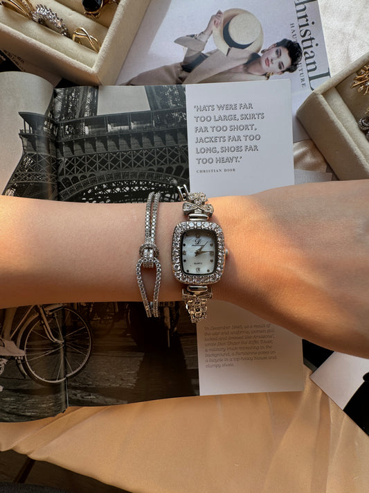 Silver toned watch
