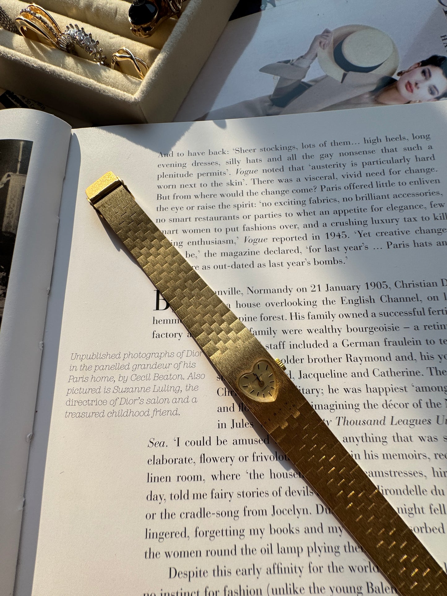 Gold toned heart watch