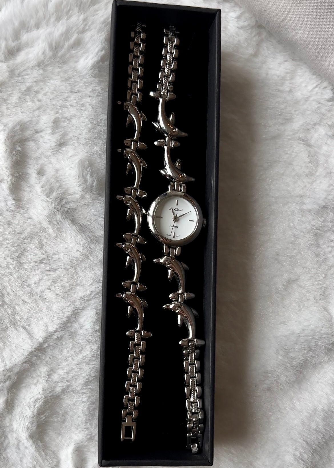 Le Chat Silver watch + bracelet