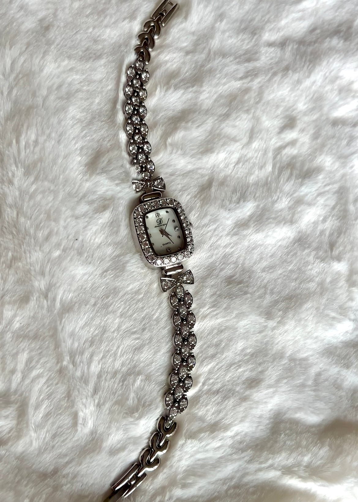 Silver diamante watch