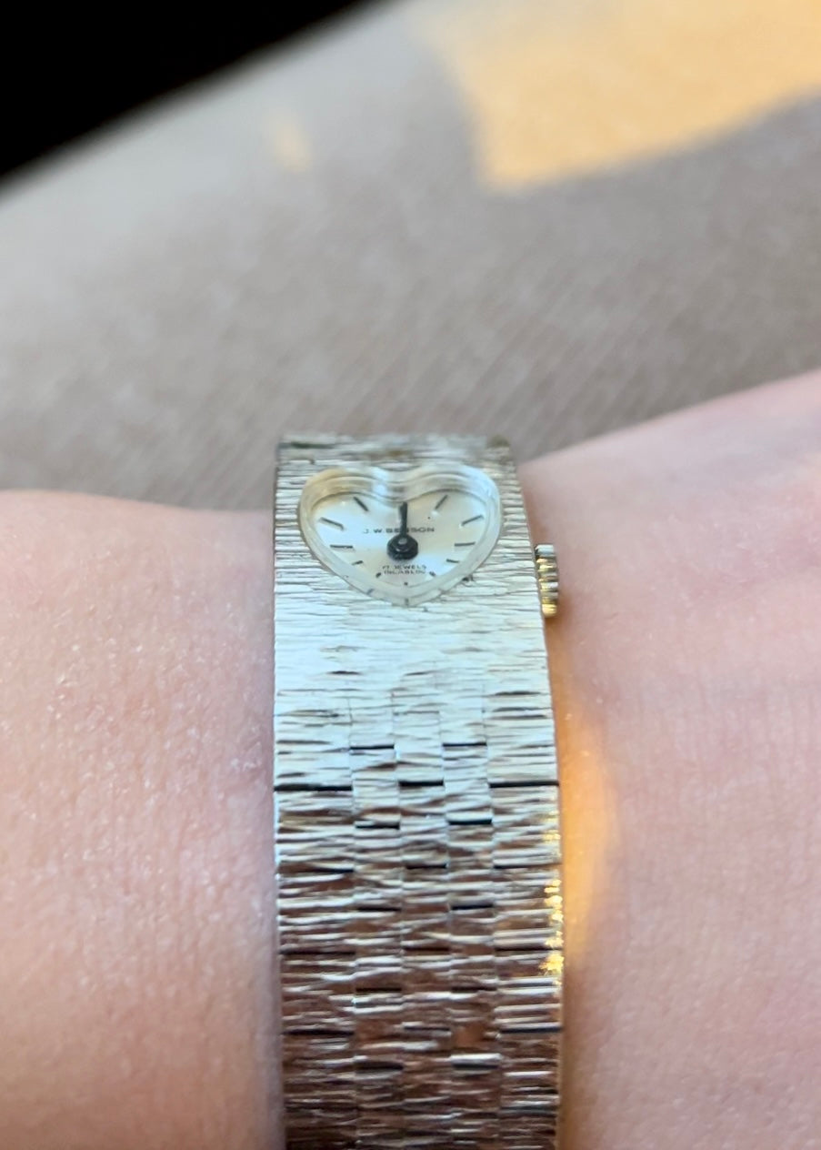 Silver Heart Watch